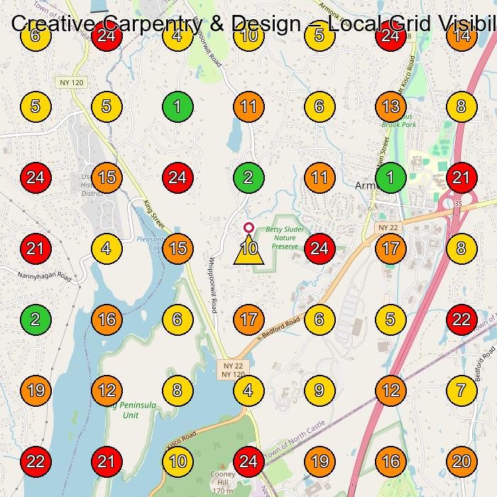 Creative Carpentry & Design General Contractor GeoGrid ranking map for None